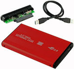 Θήκη για Σκληρό Δίσκο 2.5" SATA III με σύνδεση USB 2.0 σε Κόκκινο χρώμα