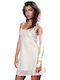 Milena by Paris Summer Satin Women's Nightdress with String White
