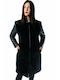 FELICIA WOMEN'S LONG DOUBLE BREASTED JACKET BLACK