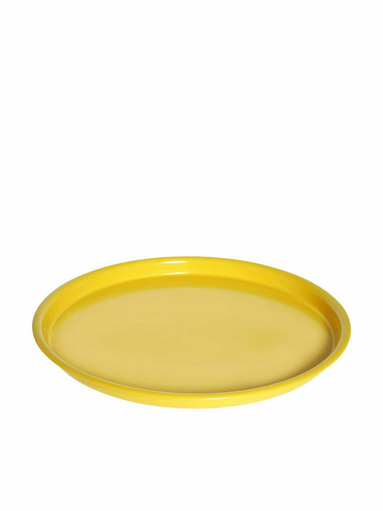 Evivak Пластмасов Кръгъл Поднос за сервиране в Жълт Цвят 35x35см 407304 1бр