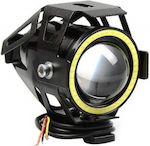 Προβολάκια Μοτοσυκλέτας U7 Mini Angel Eye με Λευκό Στεφάνης Μαύρο LED 1τμχ