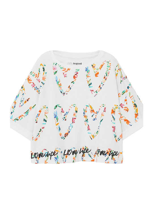 Kids' Shirt Short Sleeve White Heart