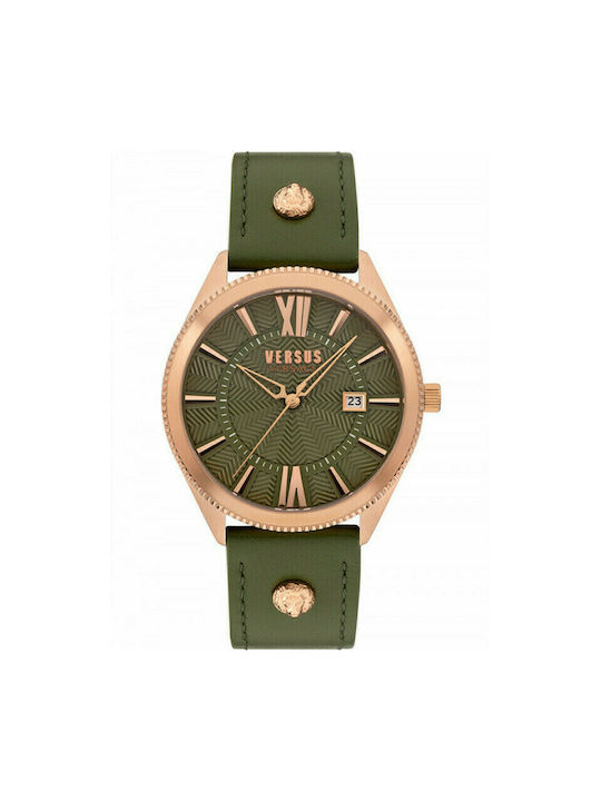 Versus by Versace Watch Battery with Green Leather Strap