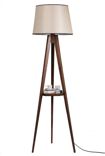 Tripod Floor Lamp H160xW50cm. with Socket for Bulb E27 Beige