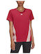 3 Stripes Γυναικείο T-shirt Ριγέ Μπορντό