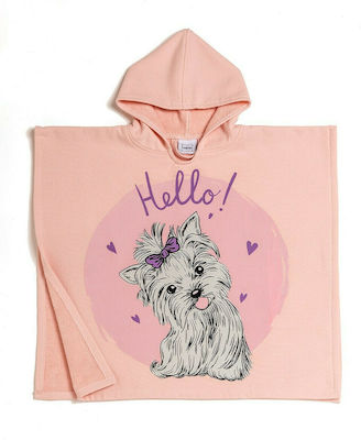 Melinen Puppy Kinder Strandponcho Rosa 60 x 60cm.