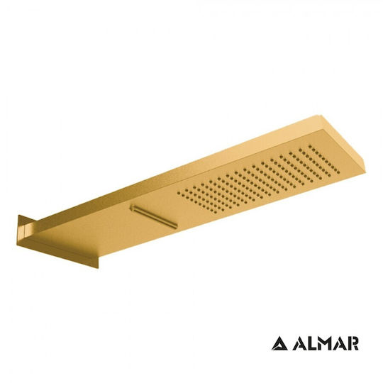 Almar Rectangulare Cap de duș 19.2x53.7cm Aur periat PVD