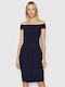 Ralph Lauren Summer Mini Evening Dress with Slit Navy Blue