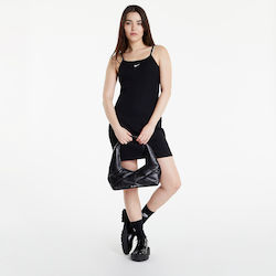 Nike Sportswear Essential Mini Καλοκαιρινό All Day Φόρεμα Ριπ Μαύρο