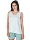 Kendall + Kylie Women's Summer Blouse Cotton Sleeveless White