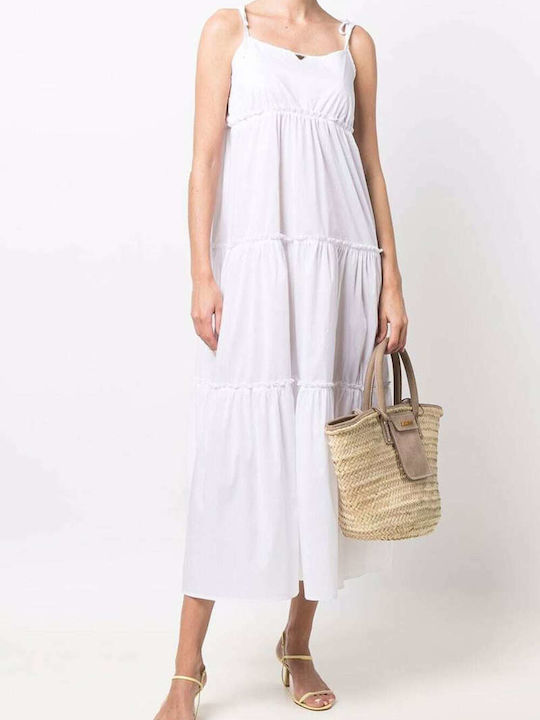 Emporio Armani Mini Καλοκαιρινό All Day Φόρεμα με Τιράντα Λευκό