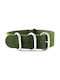 Zulu 5-Rings Fabric Strap Nato Green 24mm