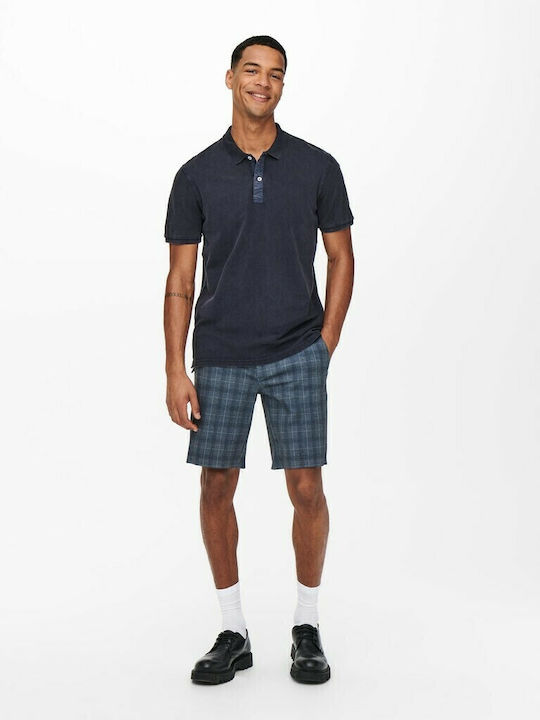 Only & Sons Polo T-shirt Navy Μπλε