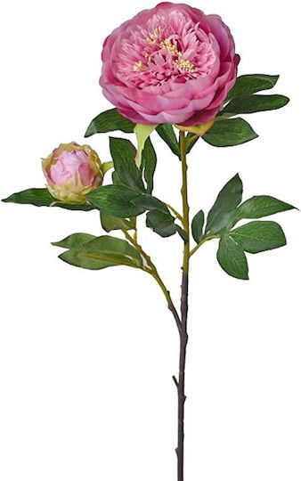 Ramură Decorativă Artificială Peony Roz 96cm Zaros