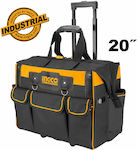 Ingco Wheeled Tool Handbag Black L50xW36xH41cm