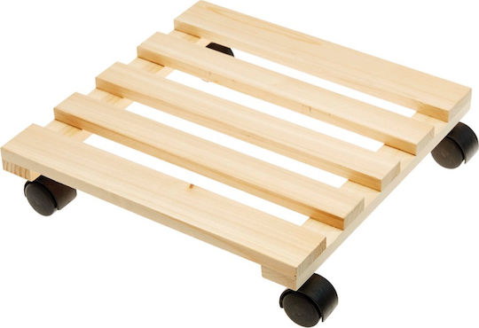 Verdemax Βάση Γλάστρας Ξύλινη με Ρόδες 35x35εκ.