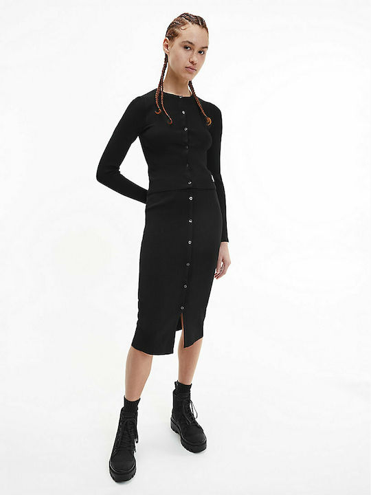 Calvin Klein Γυναικεία Πλεκτή Ζακέτα σε Μαύρο Χρώμα