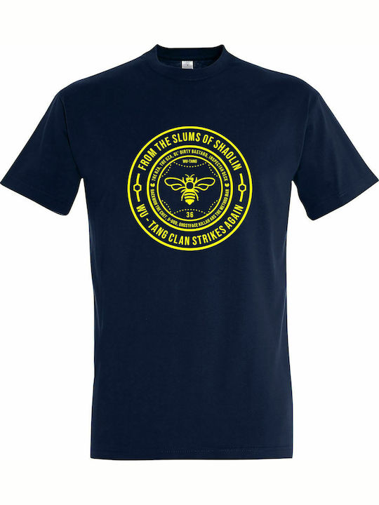 T-shirt Unisex " From The Slums Of Shaolin Wu-Tang Clan Strikes Again ", French Navy