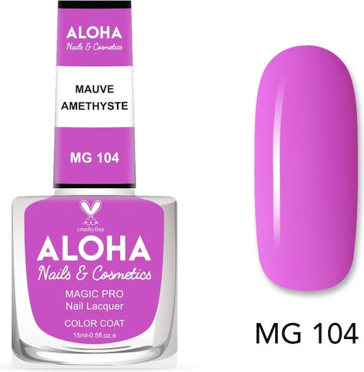 Aloha MG Glossy Βερνίκι Νυχιών Μακράς Διαρκείας Φούξια 104 15ml
