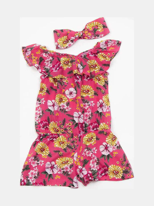 Kids' Fabric Jumpsuit Shorts/Bermudas Fuchsia