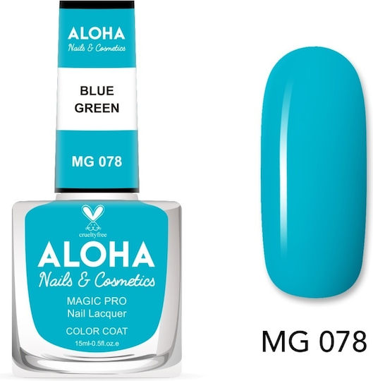 Aloha MG Glossy Βερνίκι Νυχιών Μακράς Διαρκείας Γαλάζιο 078 15ml