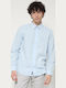 Long-sleeved Linen Shirt Light Blue