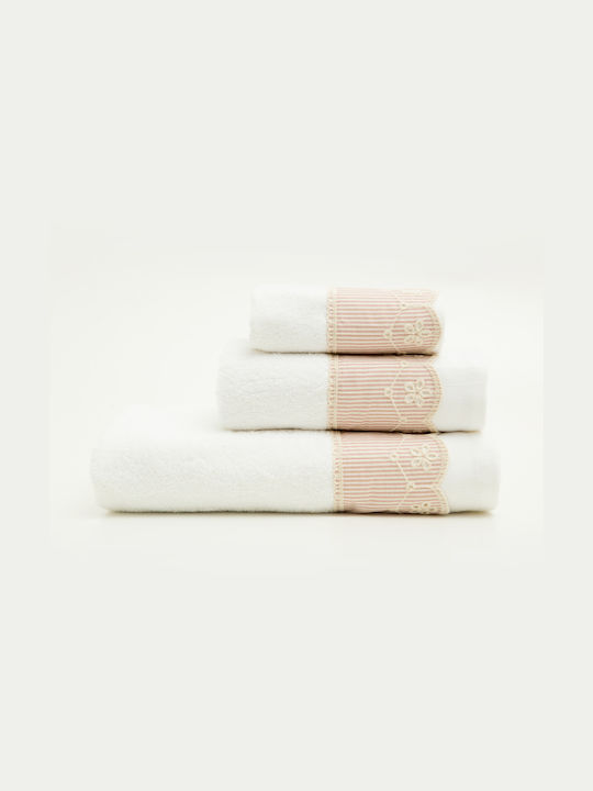 Borea 3pc Bath Towel Set Pretty Ecru