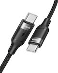 Veger CC02 Braided USB 2.0 Cable USB-C male - USB-C male Μαύρο 1.5m