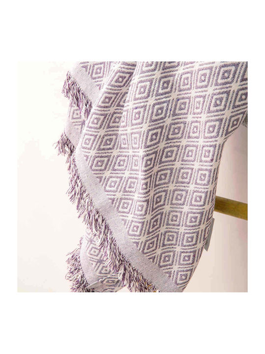 Borea Ikat Ριχτάρι Διθέσιου Καναπέ 180x250εκ. Μωβ 041402104075
