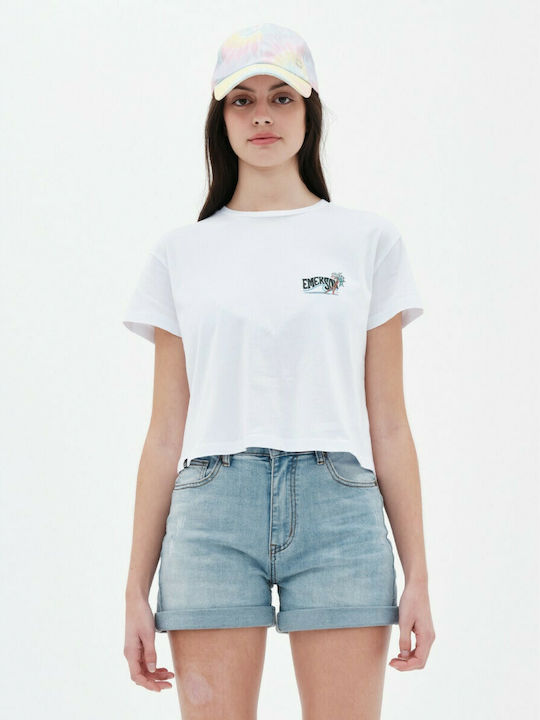 Emerson Women's Athletic Crop T-shirt White