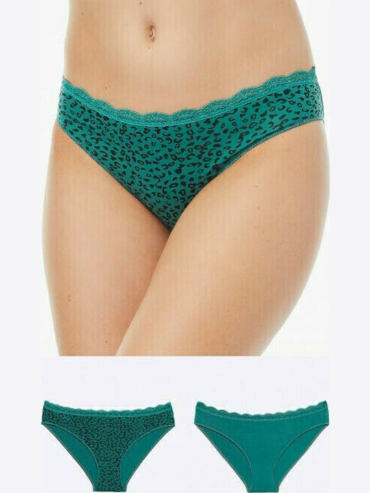 Minerva Fimelle Femei Slip 2Pack Verzi