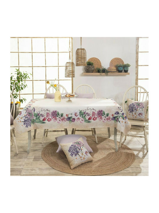 Teoran Rosado Cotton & Polyester Tablecloth Lilac 140x220cm
