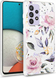 Tech-Protect Floral Umschlag Rückseite Silikon White (Galaxy A53) THP878WHT