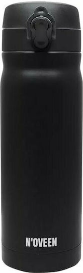 N'Oveen Bottle Thermos Stainless Steel 400ml Black with Mouthpiece