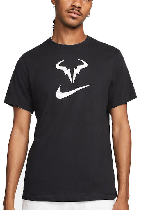 Nike Rafa Tennis Herren T-Shirt Kurzarm Schwarz