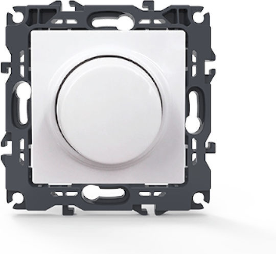 Aca Prime Recessed Dimmer Switch Without Frame LED Rotary In White Colour
