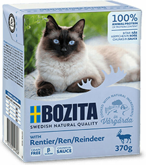 Bozita Feline Wet Food for Adult Cats in Pouches with Reindeer Grain-Free 370gr