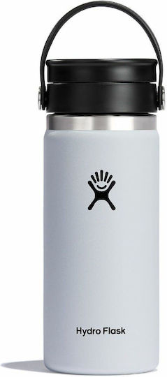 Hydro Flask Coffee Flex Sip Lid Ποτήρι Θερμός Ανοξείδωτο BPA Free 473ml Λευκό με Θηλιά