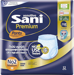 Sani Sensitive Premium Incontinence Diapers Underwear Medium 12 Units Sani Sensitive Premium Incontinence Diapers Underwear Medium 12 Units
