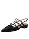 Mourtzi Leather Pointed Toe Black Heels