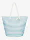 Roxy Large Fabric Beach Bag Blue with Stripes