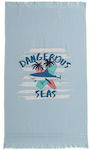 Melinen Dangerous Seas Kids Beach Towel Light Blue 120x70cm