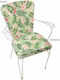 Garden Chair Cushion Green Flowers 53x47cm.