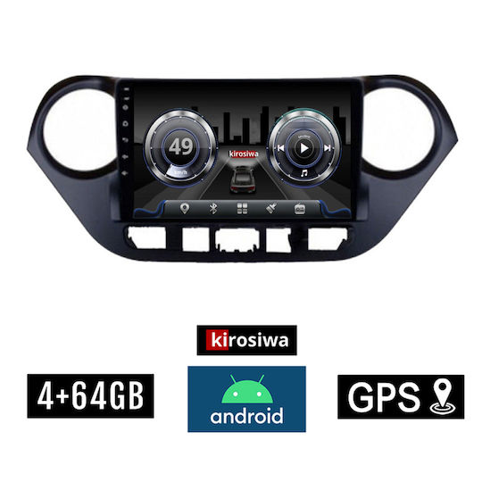 Kirosiwa Car Audio System for Hyundai i10 2014+ (Bluetooth/USB/AUX/WiFi/GPS) with Touch Screen 9"