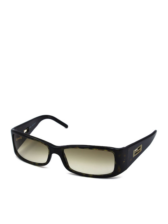 Fendi Women's Sunglasses with Brown Tartaruga Plastic Frame and Brown Gradient Lens SL7710 722