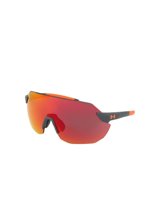 Under Armour Unisex Sunglasses with Gray Plastic Frame and Red Mirror Lens UA Halftime/F 2M8/50