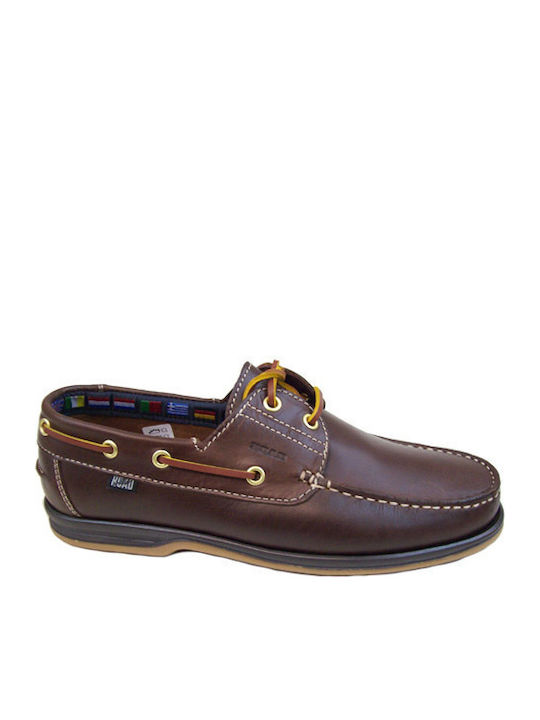 Δερμάτινα Ανδρικά Boat Shoes σε Καφέ Χρώμα