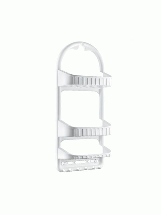 Dunya Plastic 09165 Wall Mounted Bathroom Shelf Plastic with 3 Shelves 27x12x62cm