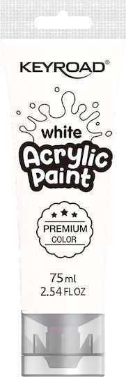 Keyroad Acrylic Paint Ακρυλικό Χρώμα Ζωγραφικής White 75ml