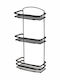 Tekno-Tel 455.BK086/BL Wall Mounted Bathroom Shelf Inox with 3 Shelves 25x13x48cm